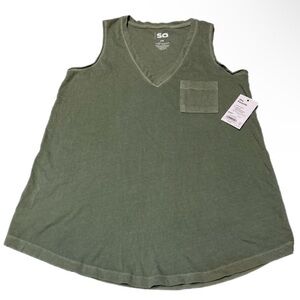 Kohl's Sage Green V-Neck Tank Top